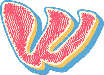 3D Colorful Scribble Alphabet Letters, Numbers, And Signs On A Transparent Background, Lettering Hand Drawn For Educational, Scribble Style Letters