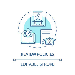 2D editable review policies blue thin line icon concept, isolated vector, illustration representing athletic scholarship.