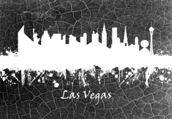 Keuken foto achterwand Aquarelschilderij wolkenkrabber  Las Vegas skyline B&W