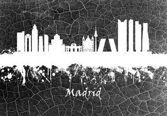 Madrid skyline B&W