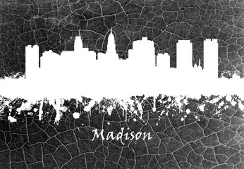 Madison skyline B&W