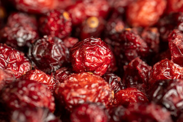 Dried red cranberries with sugar syrup