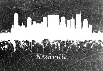 Nashville skyline B&W