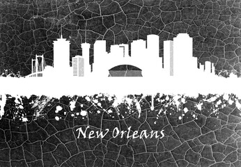 New Orleans skyline B&W