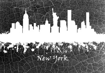 New York City skyline B&W