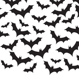 Black Bat Silhouettes, Halloween bat background, Vector Illustration Halloween, SVG
