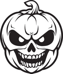 Scary Pumpkin jack icon, Halloween pumpkin icon, Vector Illustration, SVG