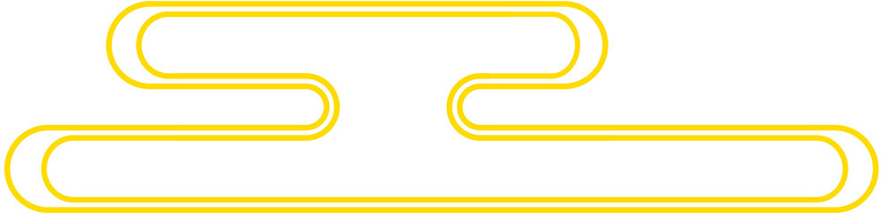 Chinese  yellow cloud  line icon