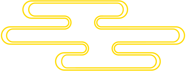 Chinese  yellow cloud  line icon