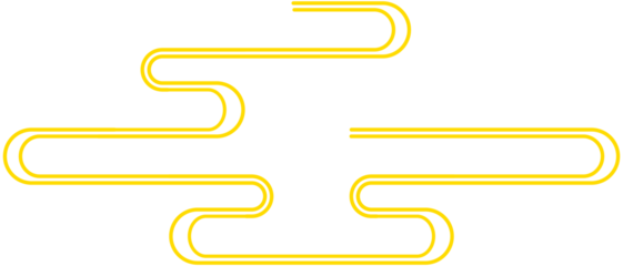 Chinese  yellow cloud  line icon