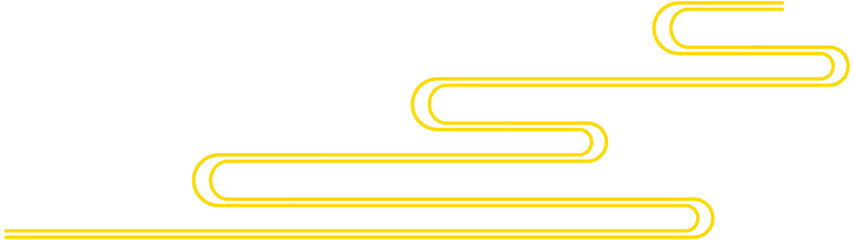 Chinese  yellow cloud  line icon