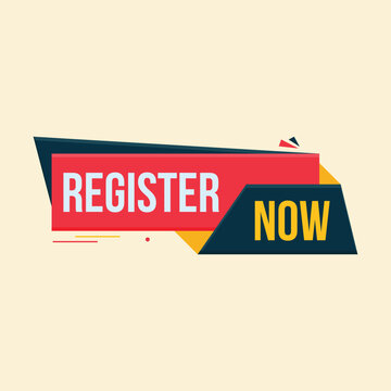 register now banner vector