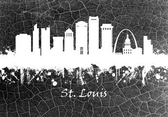 St. Louis skyline B&W