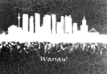 Warsaw skyline B&W