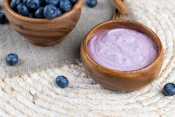 blueberry yogurt with the addition of ripe blueberries