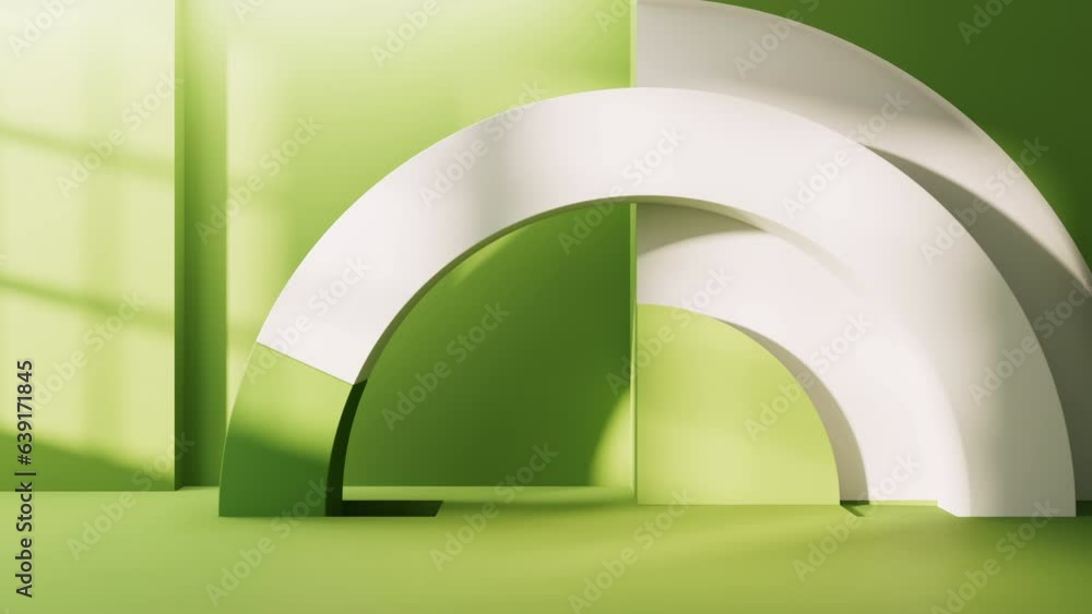 Poster empty room with geometry shapes, 3d rendering.