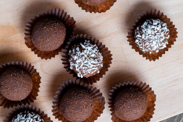Chocolates with coconut sweet filling