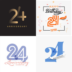 24 years anniversary vector number icon, birthday, anniversary design © Endang