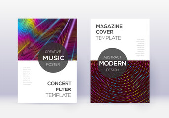 Naklejka na ściany i meble Modern cover design template set. Rainbow abstract