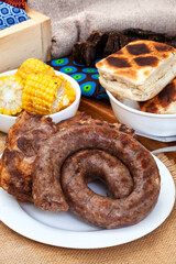 South African Braai Day or Heritage Day. Celebrating traditional braai food.
Meat and sides with traditional Shwe - Shwe cloth.
