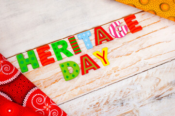Heritage Day South Africa, 24th September. Heritage Day written in colorful letters with iconic...