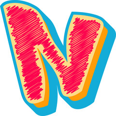 3D Scribble Alphabet Letters, Numbers, And Signs On A Transparent Background, Lettering Hand Drawn For Educational, Scribble Style Letters