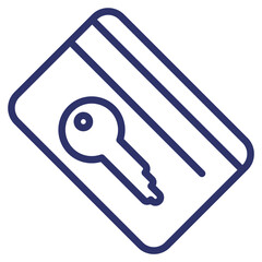 card key icon on white, line