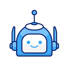 Robot Head Avatar Vector Design. Cartoon Robot Head Icon