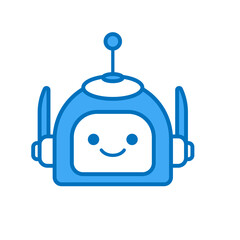 Robot Head Avatar Vector Design. Cartoon Robot Head Icon