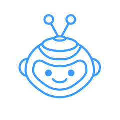 Robot Head Avatar Vector Design. Cartoon Robot Head Icon