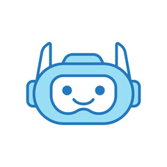 Obraz premium Robot Head Avatar Vector Design. Cartoon Robot Head Icon