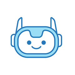 Obraz premium Robot Head Avatar Vector Design. Cartoon Robot Head Icon