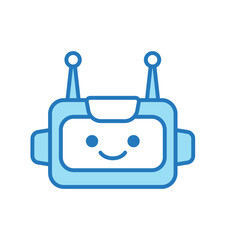 Robot Head Avatar Vector Design. Cartoon Robot Head Icon