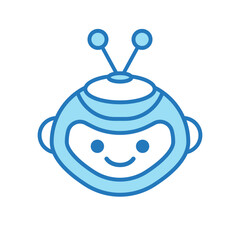 Robot Head Avatar Vector Design. Cartoon Robot Head Icon