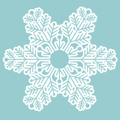 Snowflake crystal elegant line christmas decoration isolated on background,winter ornament frozen element.