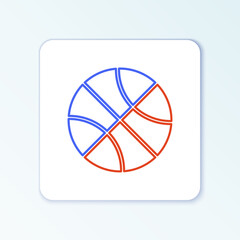 Line Basketball ball icon isolated on white background. Sport symbol. Colorful outline concept. Vector
