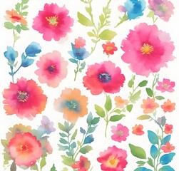 background with flowers seamless pattern 