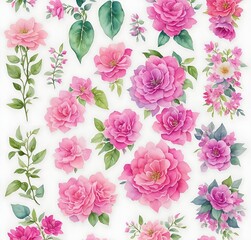 Pink and violet flower seamless pattern