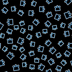 Line Udder icon isolated seamless pattern on black background. Vector