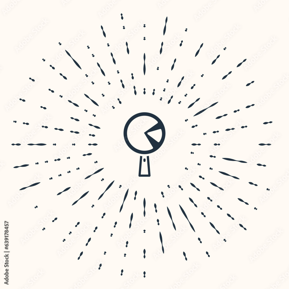 Poster grey omelette in frying pan icon isolated on beige background. omelet in a skillet. abstract circle 
