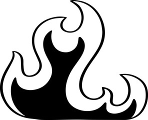 hand drawn fire illustration.