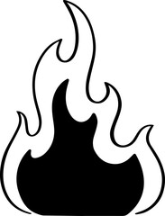 hand drawn fire illustration.
