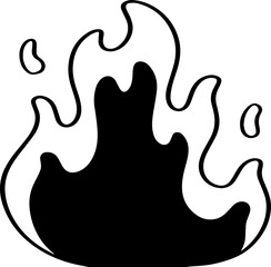 hand drawn fire illustration.