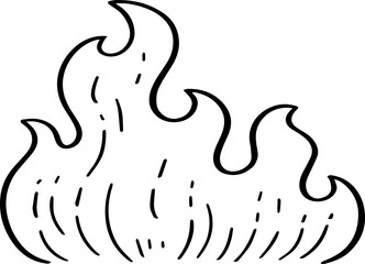 hand drawn fire illustration.