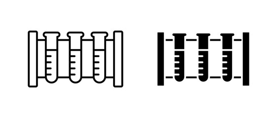 Chemical test tubes vector icon set. Science laboratory symbol