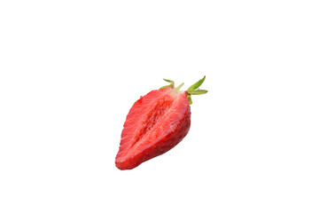PNG, piece of strawberry, isolated on white background