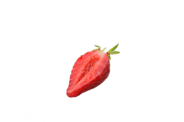 PNG, piece of strawberry, isolated on white background