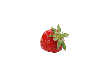 PNG, Strawberry with leaves isolated on white background