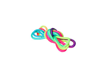 PNG,a knot of multi-colored laces, isolated on white background