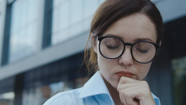 Thoughtful woman trying to cope with all her problems, making hard decision